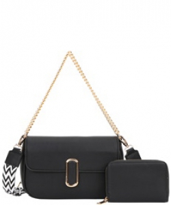 Fashion Mini Crossbody Bag With Wallet Set BLACK
